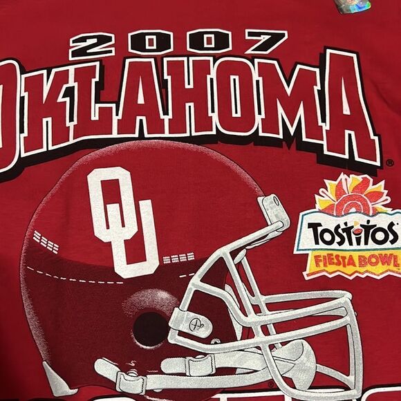 🔥🏈 OU OKLAHOMA SOONERS “NEW” 2007 Fiesta Bowl Long Sleeve - Not Vintage or AOP - Picture 4 of 6